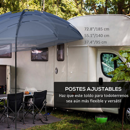 Outsunny Toldo Para Coche Con Altura Ajustable 290x278x230-260 Cm Azul Oscuro_5