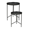 Well Home Juego De 2 Mesas Auxiliares Redondas En Metal Negro Ø31 Ø36cm