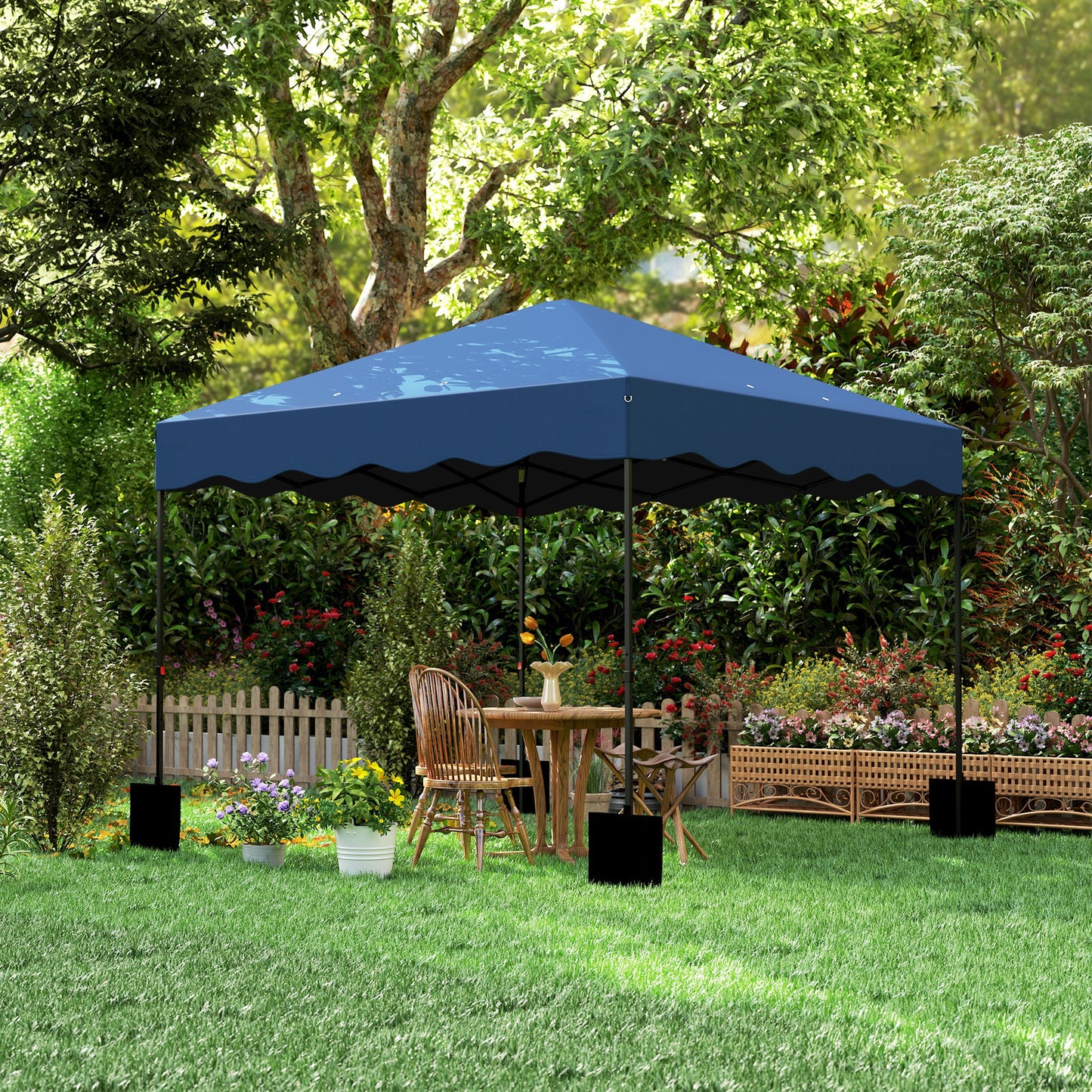 Outsunny Carpa Plegable Pop-up Gazebo 3x3 M Con Protección Uv 50+ Azul Oscuro_4