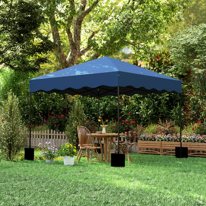 Outsunny Carpa Plegable Pop-up Gazebo 3x3 M Con Protección Uv 50+ Azul Oscuro_4