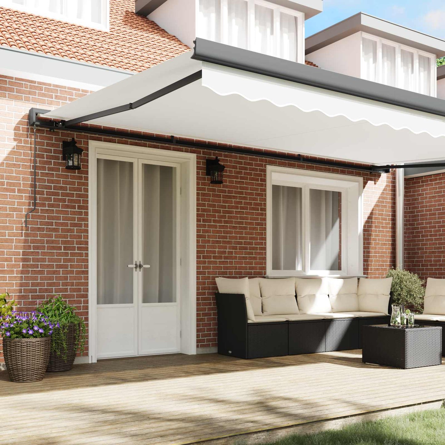 Toldo Retráctil Blanco 500 X 300 Cm Lona Y Aluminio_2