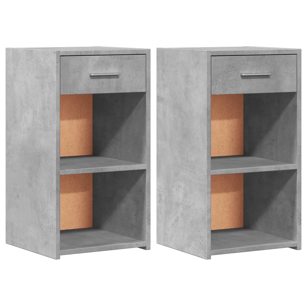 Mesitas Noche 2 Uds Madera Ingeniería Gris Hormigón 35x34x65 Cm_0