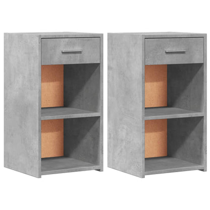Mesitas Noche 2 Uds Madera Ingeniería Gris Hormigón 35x34x65 Cm_0