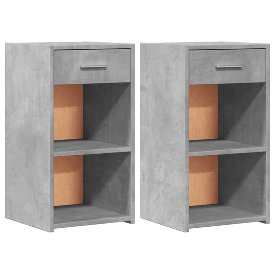 Mesitas Noche 2 Uds Madera Ingeniería Gris Hormigón 35x34x65 Cm_0