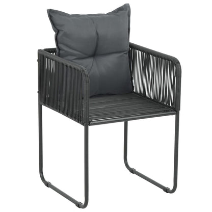 Vidaxl Set De Comedor De Jardín De 3 Piezas Pvc Ratán Negro Y Marrón_4