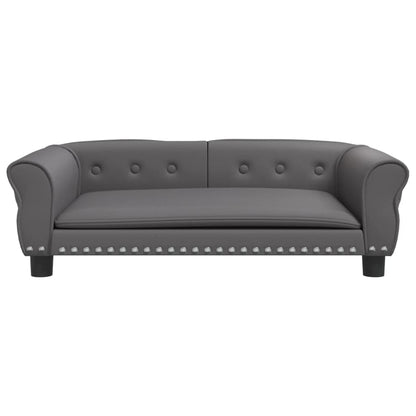 Cama Para Perros De Cuero Sintético Gris 95x55x30 Cm / Vetonek_2