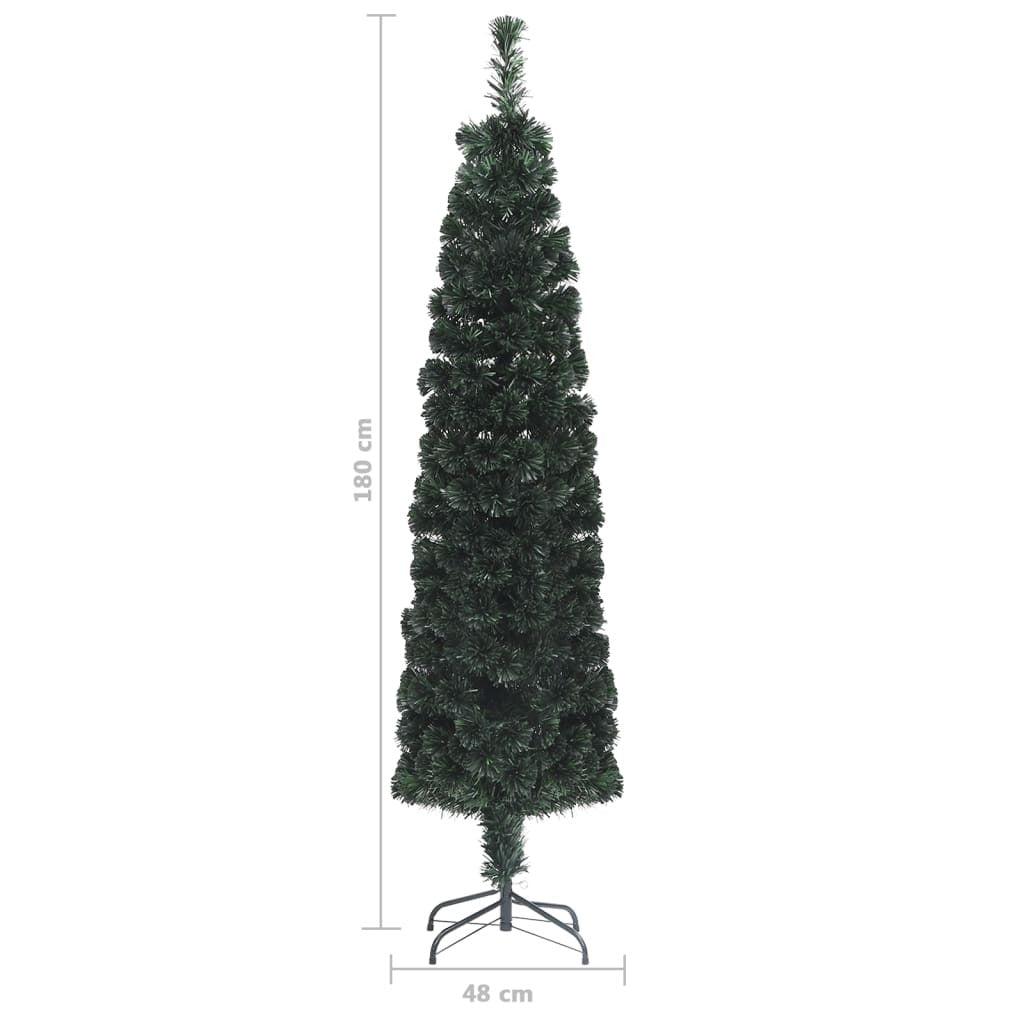 Vidaxl Árbol Navidad Estrecho Artificial Soporte Fibra Óptica 180 Cm_2