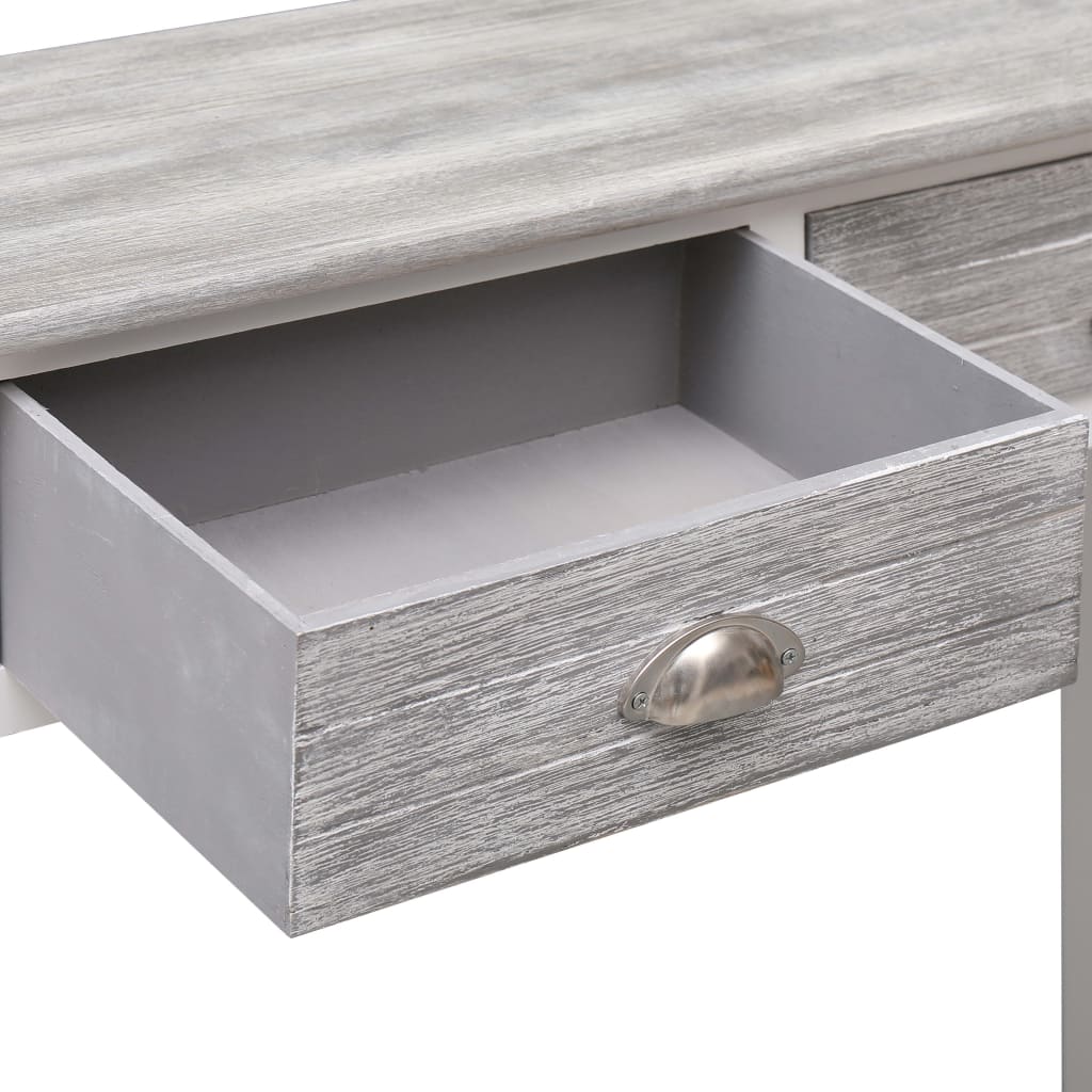 Mesa Consola De Madera Gris 90x30x77 Cm_4