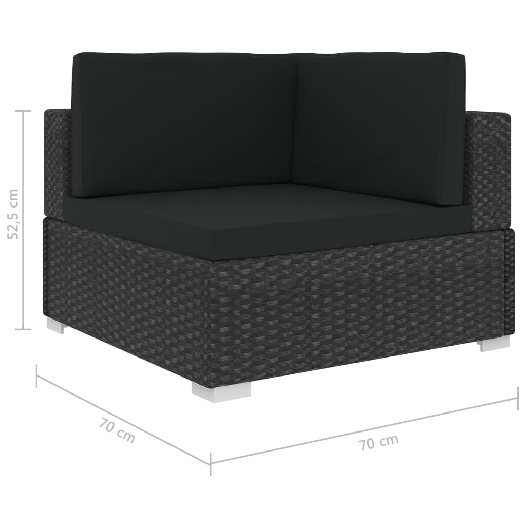 Vidaxl Set De Sofás De Jardín 8 Piezas Y Cojines Ratán Sintético Negro_2