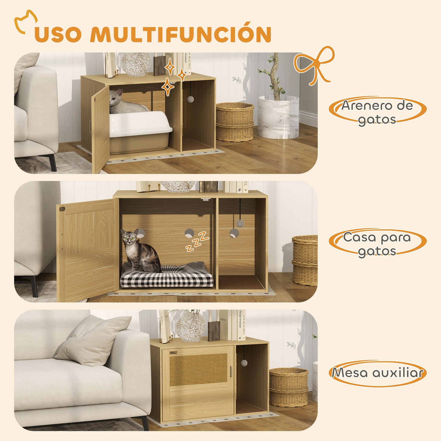 Pawhut Mueble Arenero Para Gatos_3