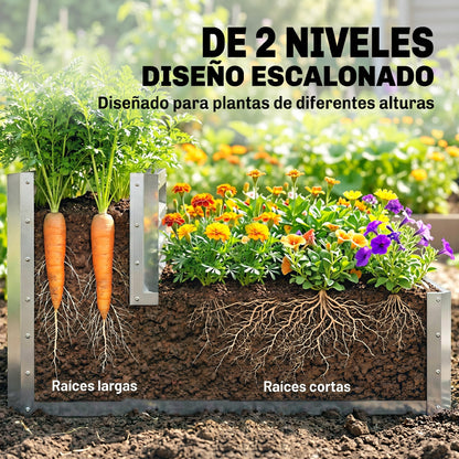 Outsunny Huerto Urbano De 2 Niveles De Acero Galvanizado_3