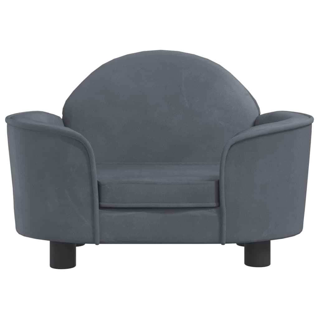 Cama Para Perros De Terciopelo Gris Oscuro 66x40x45 Cm / Vetonek_0