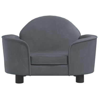 Cama Para Perros De Terciopelo Gris Oscuro 66x40x45 Cm / Vetonek_0