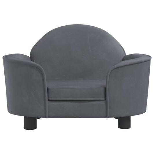 Cama Para Perros De Terciopelo Gris Oscuro 66x40x45 Cm / Vetonek_0