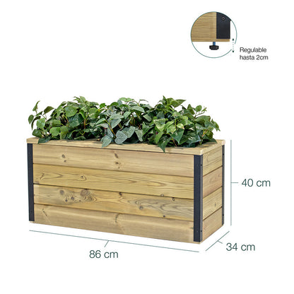 Jardinera De Madera Con Autorriego 86x34x40 Cm Nidum Hortalia_5