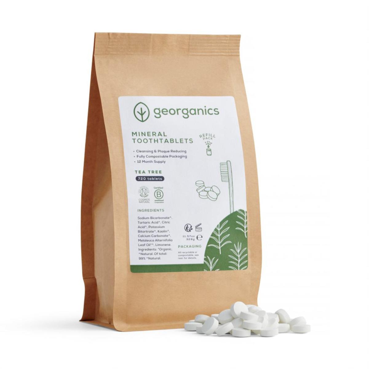 Pasta dental en pastilla árbol del té Georganics 720 unidades