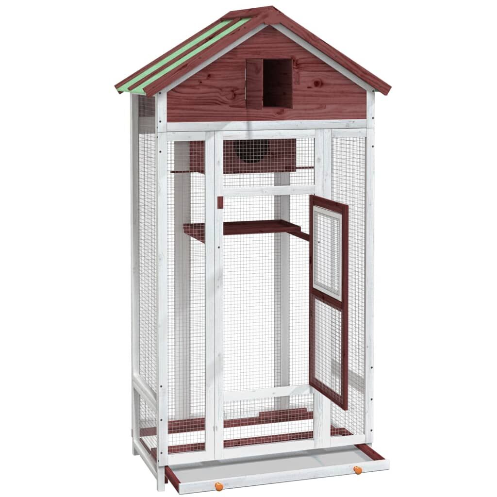 Vidaxl Casita Para Pájaros Madera Maciza Pino Color Moca 91,5x53x170cm_4
