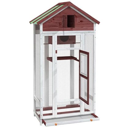 Vidaxl Casita Para Pájaros Madera Maciza Pino Color Moca 91,5x53x170cm_4