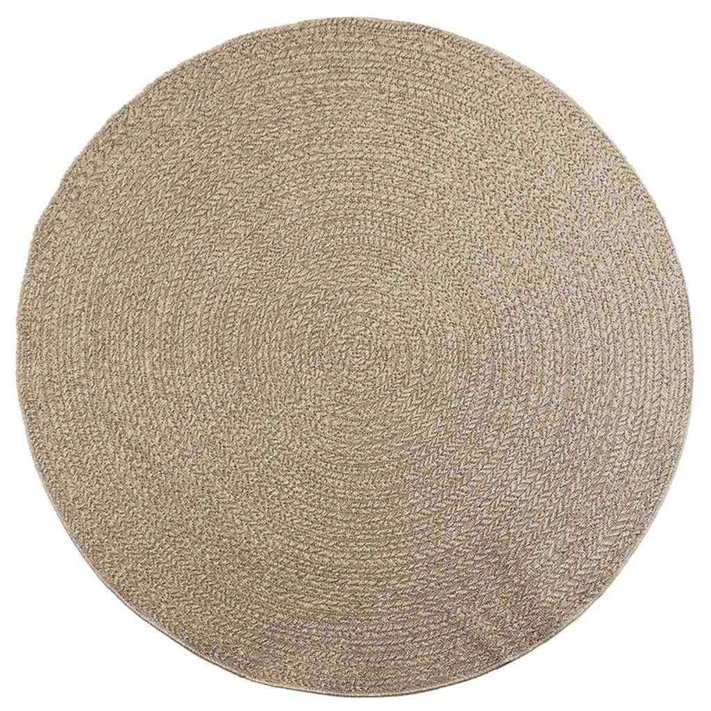 Vidaxl Alfombra Zizur Aspecto Yute Interior/exterior Beige Ø 200 Cm_0