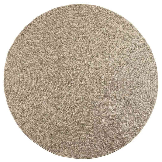 Vidaxl Alfombra Zizur Aspecto Yute Interior/exterior Beige Ø 200 Cm_0