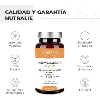 Ashwagandha con vitamina B6 y B12 Nutralie 60 Cápsulas