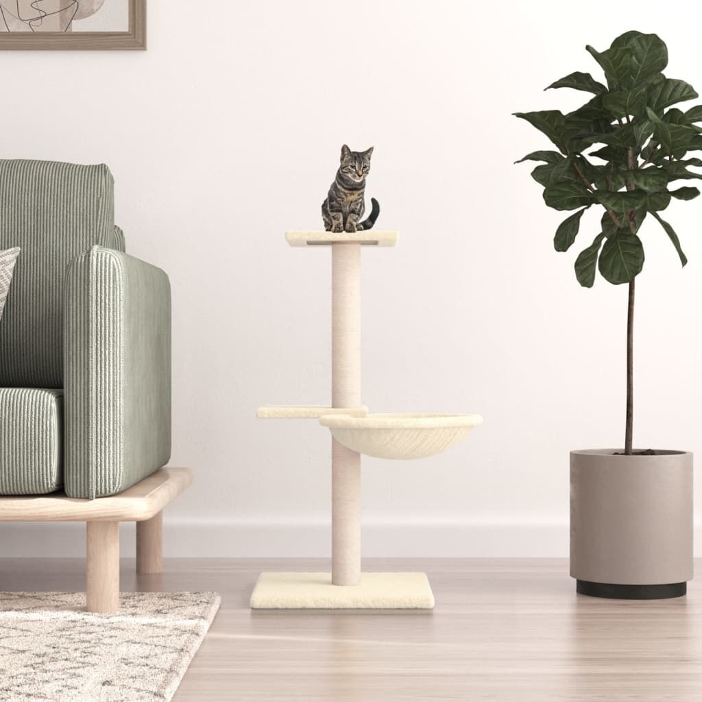 Vidaxl Rascador Para Gatos Con Postes De Sisal Color Crema 72 Cm_1
