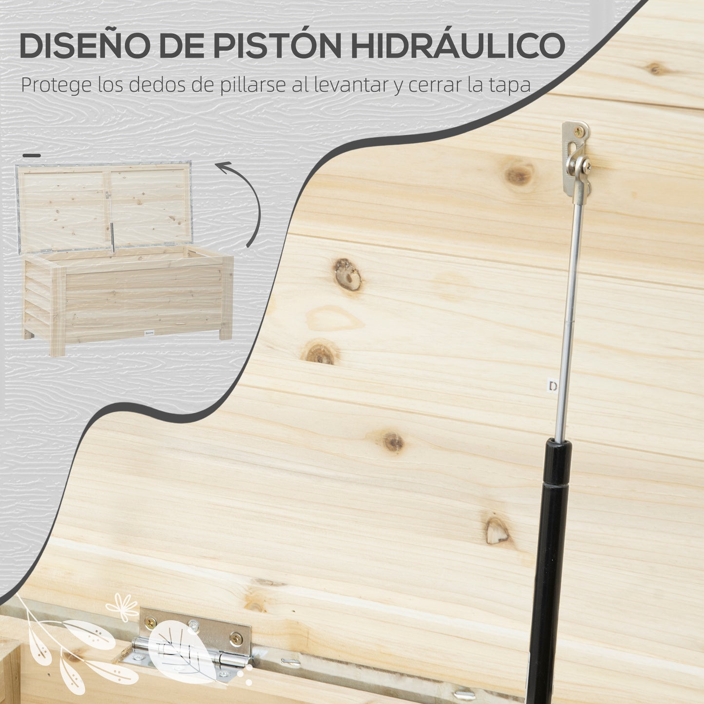Outsunny Arcón De Jardín Exterior Con Tapa De Metal Galvanizado Natural_4
