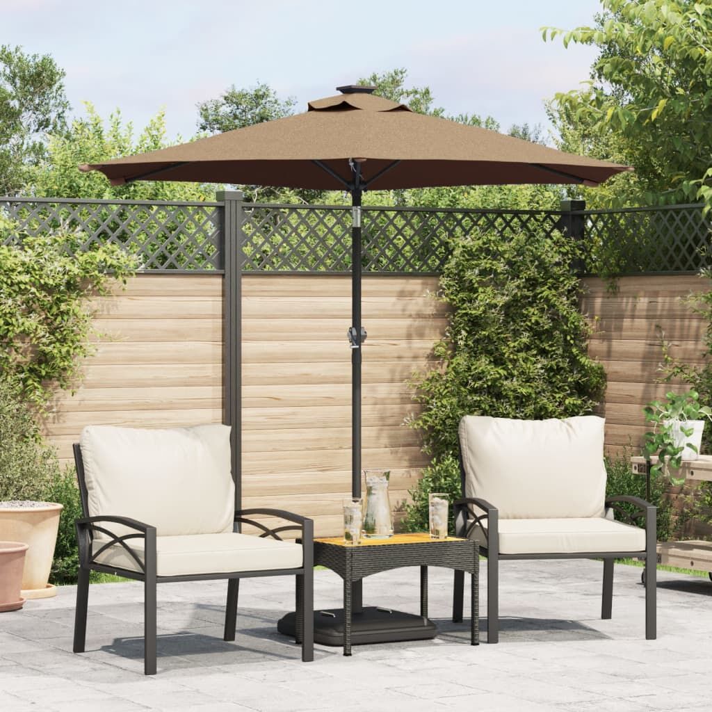 Vidaxl Sombrilla De Jardín Con Poste De Acero Taupe 225x225x212 Cm_1