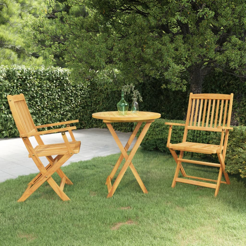 Vidaxl Comedor De Jardín Plegable 3 Piezas Madera Maciza De Acacia_1