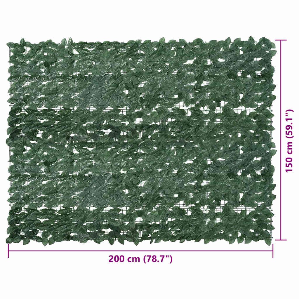 Vidaxl Pantalla De Balcón De Hojas Verde Oscuro 200x150 Cm_2