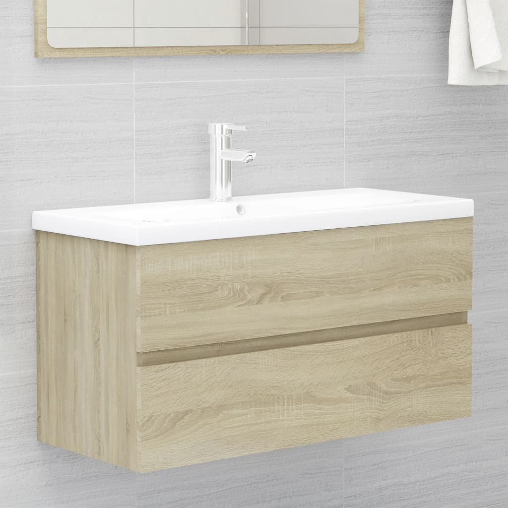 Mueble Con Lavabo Madera De Ingeniería Roble Sonoma_0