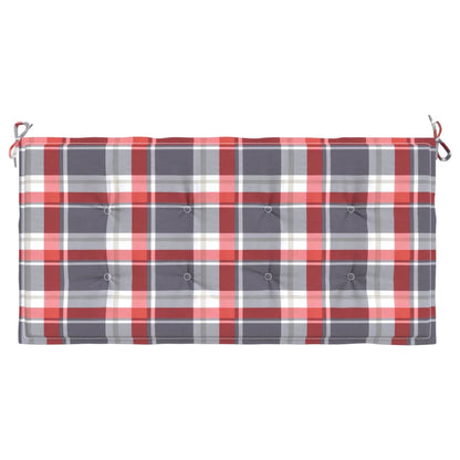 Vidaxl Cojín De Banco De Jardín Tela Oxford A Cuadros Rojo 120x50x3 Cm_3