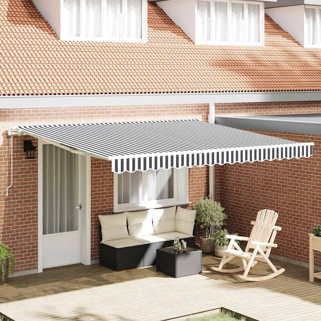 Toldo Retráctil Automático Gris Antracita Y Blanco 400x300 Cm_1