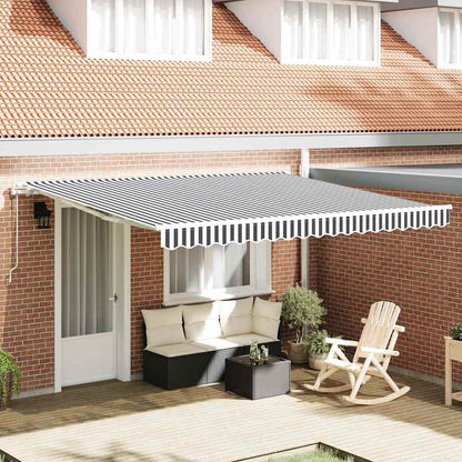Toldo Retráctil Automático Gris Antracita Y Blanco 400x300 Cm_1