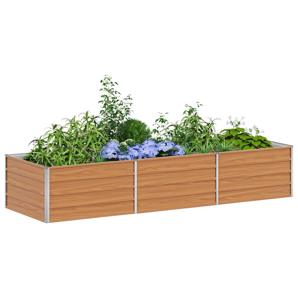 Arriate Elevado Marrón Claro 240 X 80 X 45 Cm Acero Galvanizado_2