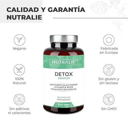 Nutralie Detox complex con vitaminas B1 + B6 y colina 90 capsulas