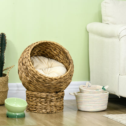 Pawhut Cama Para Gatos Desmontable Con Cojín Extraíble Suave Cálido 40x37x51 Cm_1