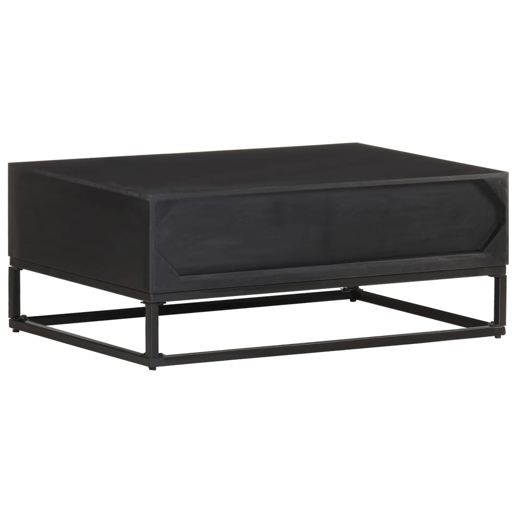 Mesa De Centro De Madera Maciza De Mango 90x60x35 Cm_2