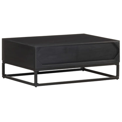 Mesa De Centro De Madera Maciza De Mango 90x60x35 Cm_2