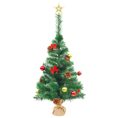 Vidaxl Árbol De Navidad Preiluminado Con Luces Y Bolas Verde 64 Cm_3