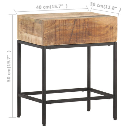 Mesa Auxiliar De Madera De Mango Maciza 40x30x50 Cm_3