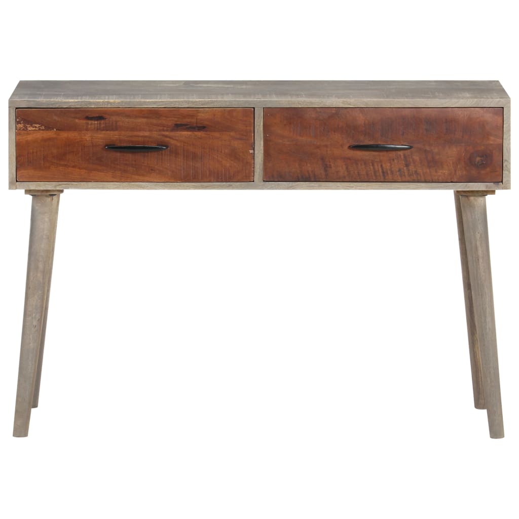 Mesa Consola De Madera Maciza De Mango Gris 110x35x75 Cm_1