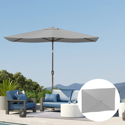 Outsunny Toldo De Recambio De Sombrilla De 3x2 M Con Ventilación Superior Gris_3