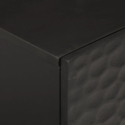 Mesita De Noche De Madera Maciza De Mango Negra 40x33x46 Cm_4