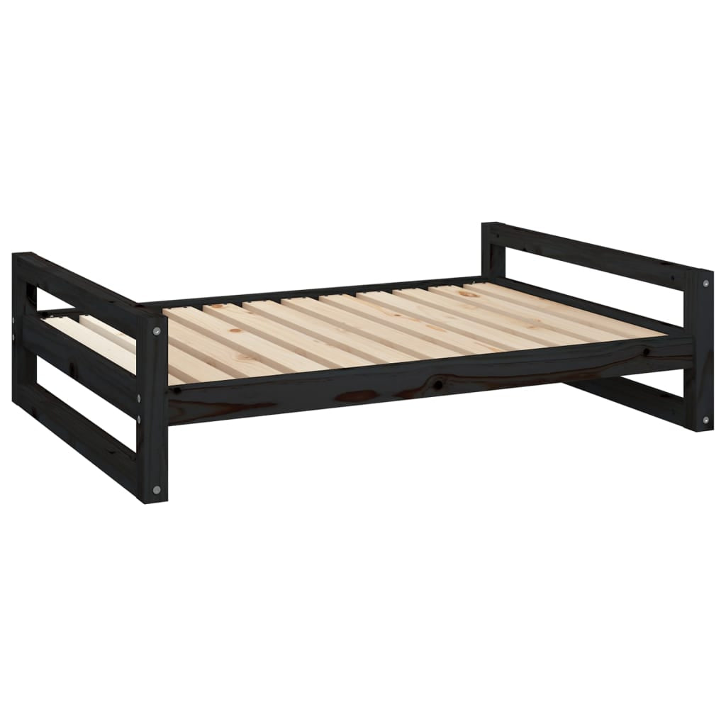 Vidaxl Cama Para Perros Madera Maciza De Pino Negro 105,5x75,5x28 Cm_0