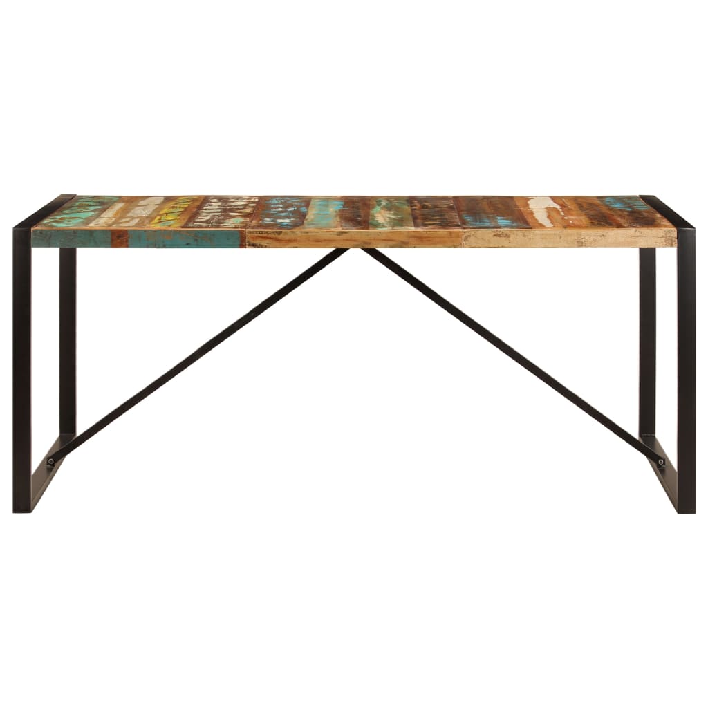 Mesa De Comedor De Madera Maciza Reciclada 180x90x75 Cm._0