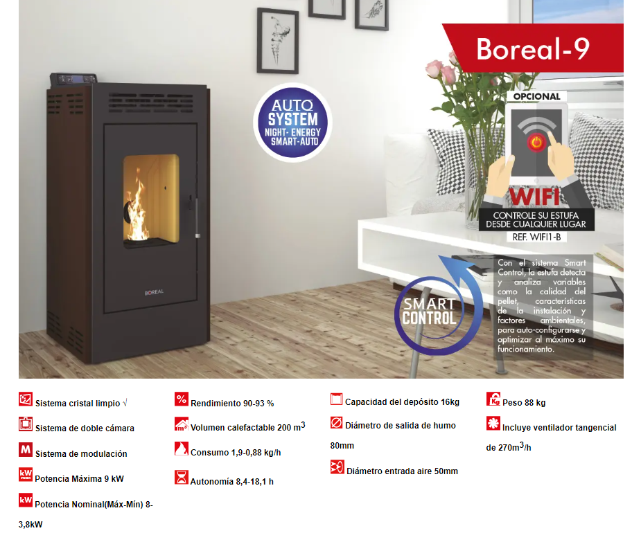 Bricosol Estufa De Pellet Boreal 9 Kw Marron_2