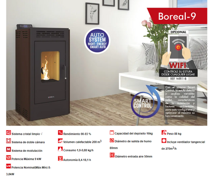 Bricosol Estufa De Pellet Boreal 9 Kw Marron_2