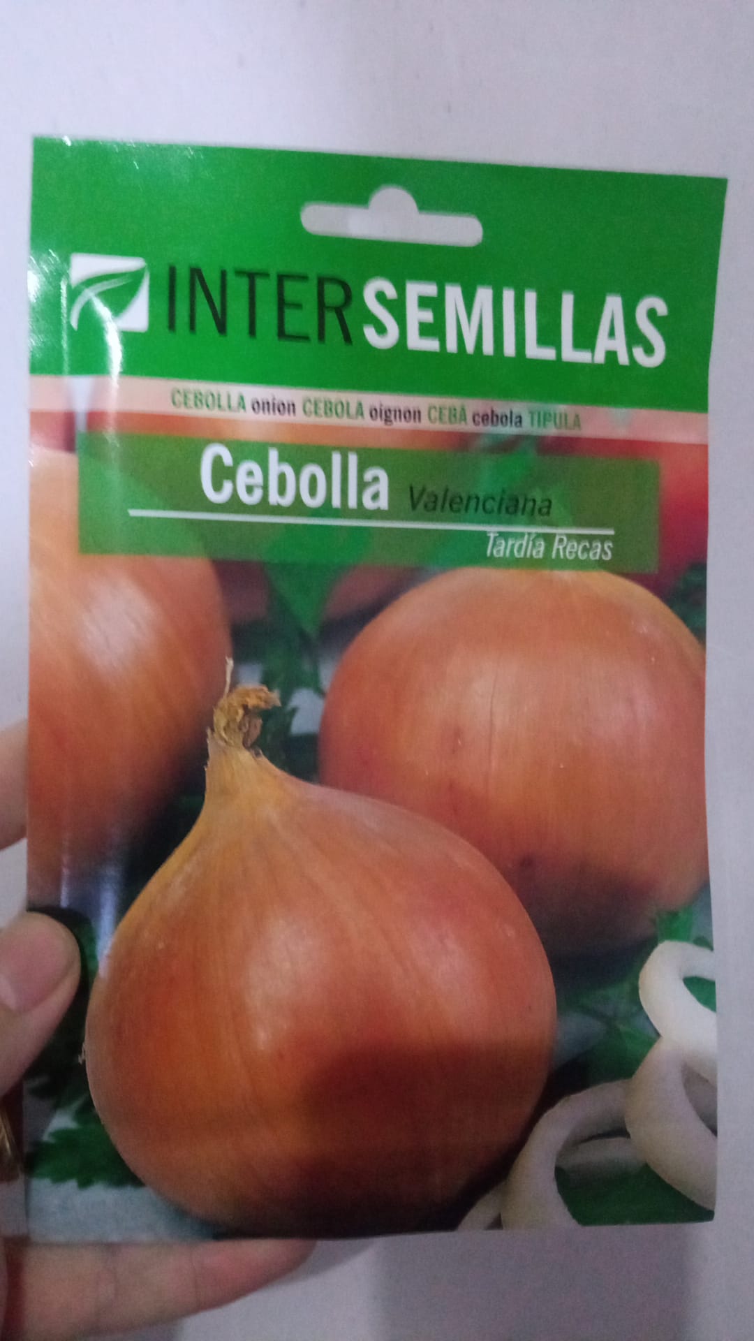 Sobre De Semillas De Cebolla Valenciana Tardia