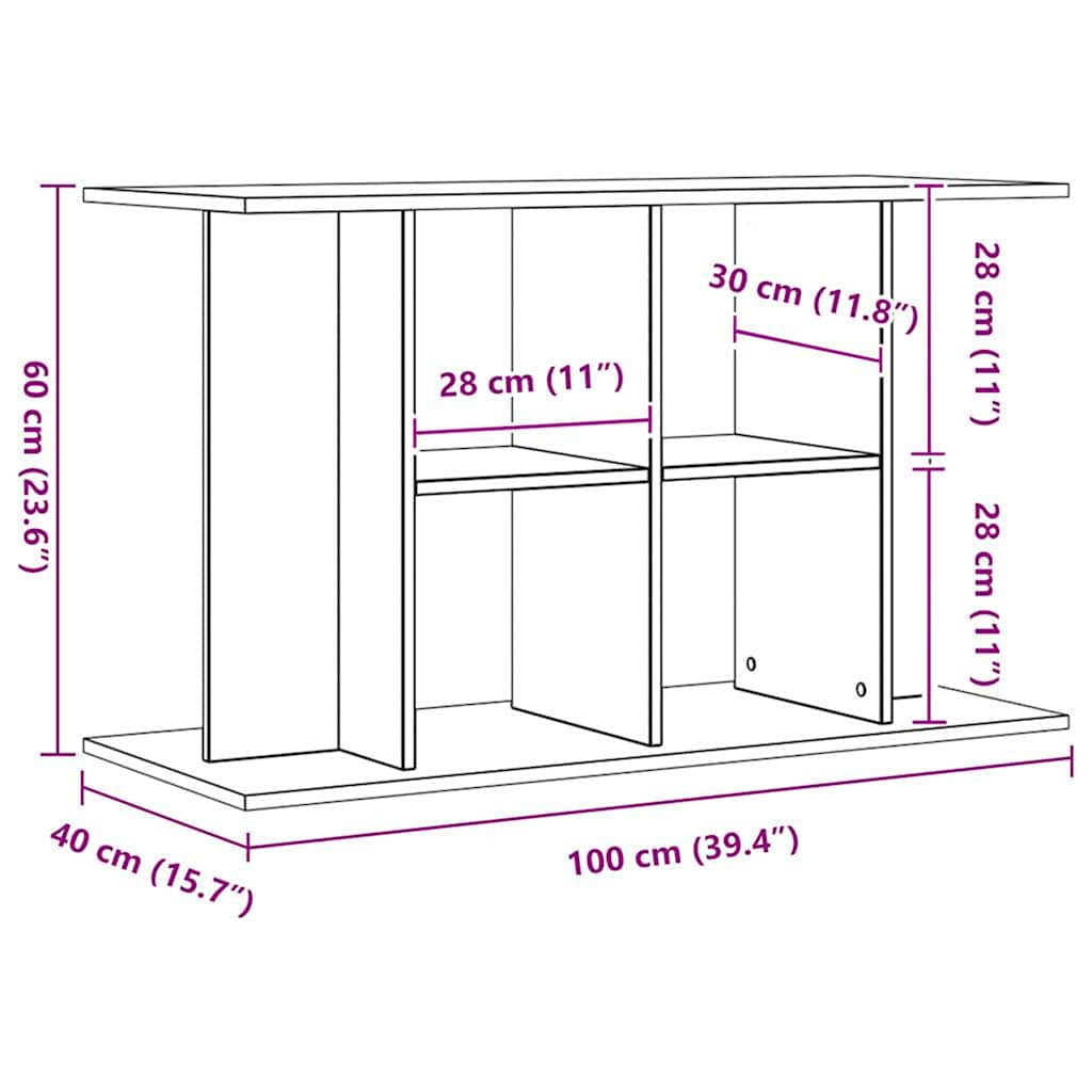 Vidaxl Soporte Para Acuario De Roble Artesanal, 100 X 40 X 60 Cm, Madera De Ingeniería_2